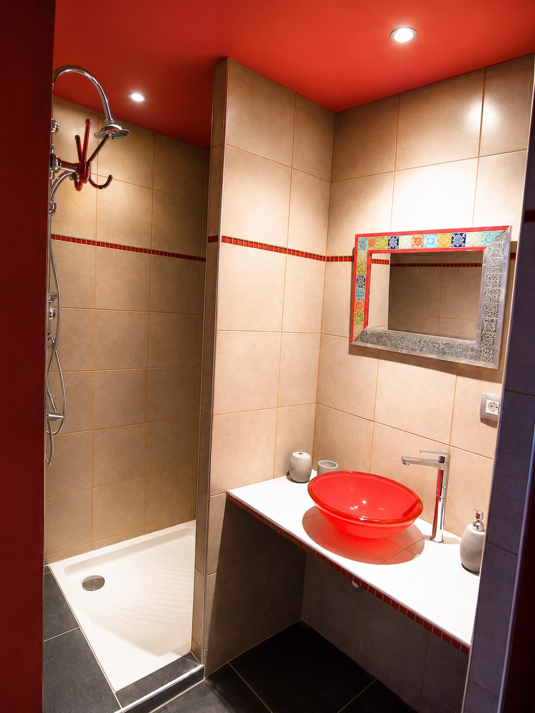 Salle d’eau privative de la chambre d’hôtes Orientale à Thuir